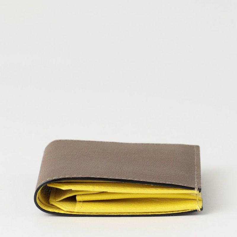 スナップタイプ二つ折りミニウォレット GRAY*YELLOW | ラルコバレーノ