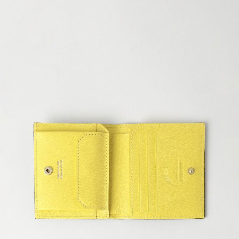 スナップタイプ二つ折りミニウォレット GRAY*YELLOW | ラルコバレーノ