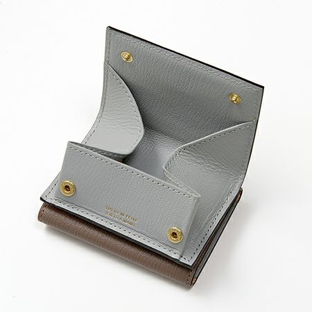 美品　ラルコバレーノ　三つ折りミニウォレット　レザー　ユニセックス L'arcobaleno ラルコバレーノ 三つ折り ミニウォレット BEIGE