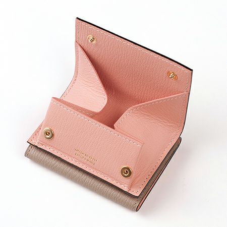 三つ折りミニウォレット BEIGE*PINK | ラルコバレーノ公式通販