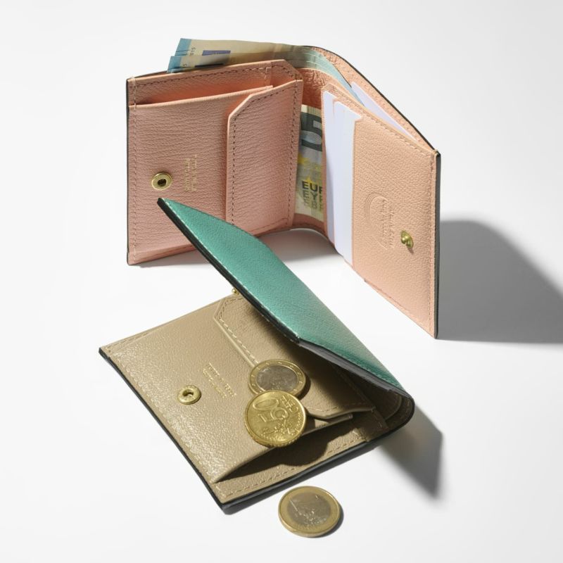 スナップタイプ二つ折りミニウォレット TORTORA*MINT GREEN