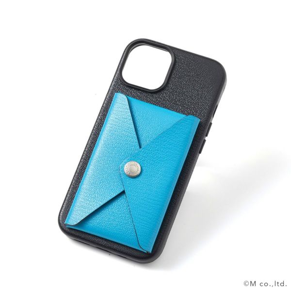 バックカバーiPhoneケース BLACK*TURQUOISE | ラルコバレーノ 