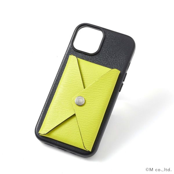 バックカバーiPhoneケース BLACK*Lt.YELLOW | ラルコバレーノ 