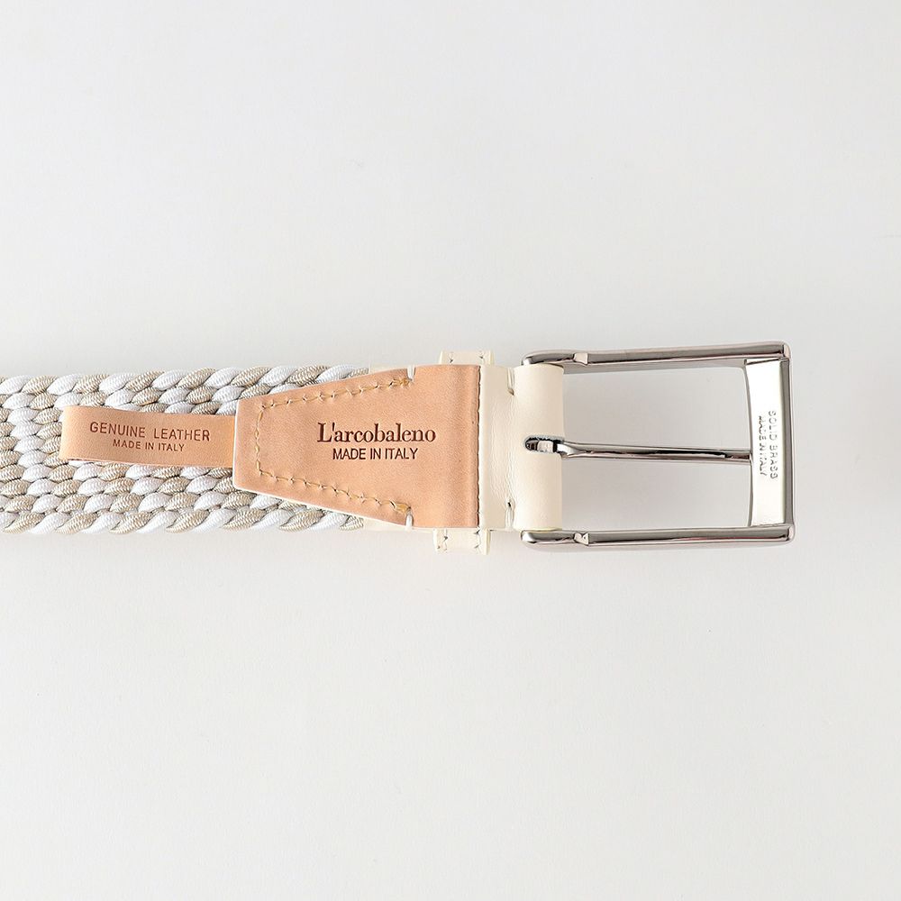 35mm エラスティックメッシュベルト WHITE*BEIGE | ラルコバレーノ公式通販