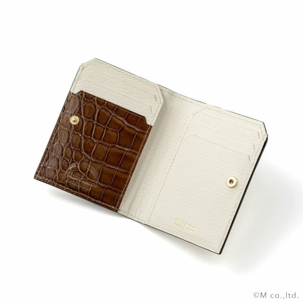 クロコスマートカードウォレット WHITE*BROWN | M(エンメ)ONLINESHOP