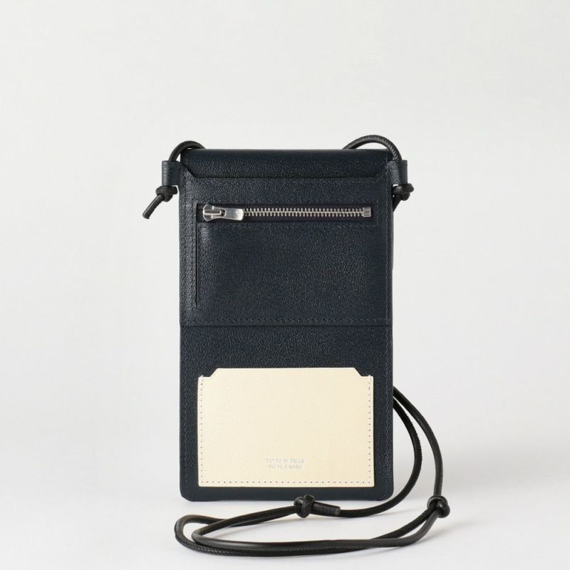 フラップショルダーウォレット NAVY*WHITE | ラルコバレーノ公式通販