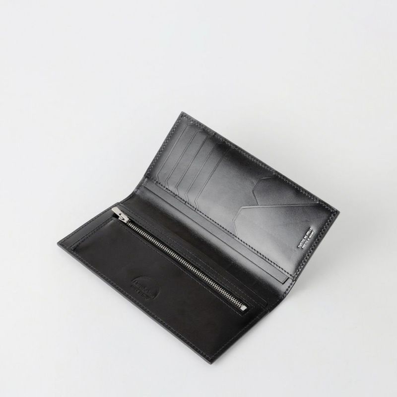フレンチカーフ 二つ折りロングウォレット BLACK