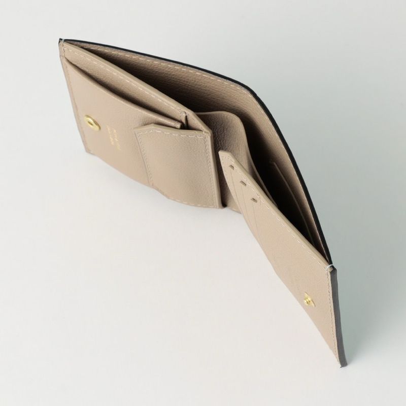 スナップタイプ二つ折りミニウォレット AQUATIC*BEIGE スナップタイプ二つ折りミニウォレット AQUATIC*BEIGE