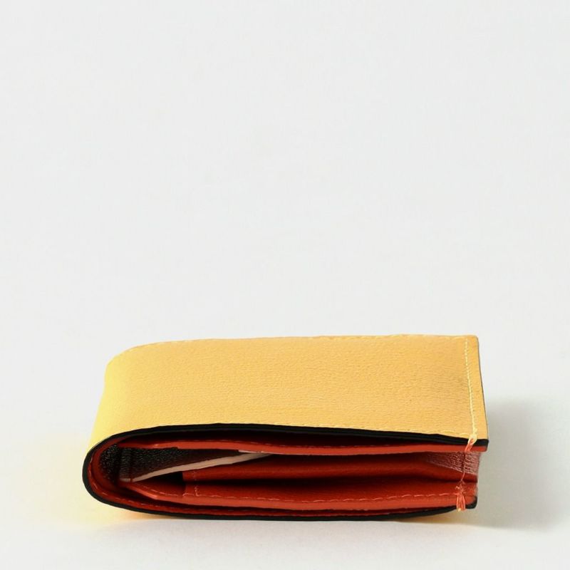 スナップタイプ二つ折りミニウォレット MUSTARD*ORANGE*PANNA スナップタイプ二つ折りミニウォレット MUSTARD*ORANGE*PANNA