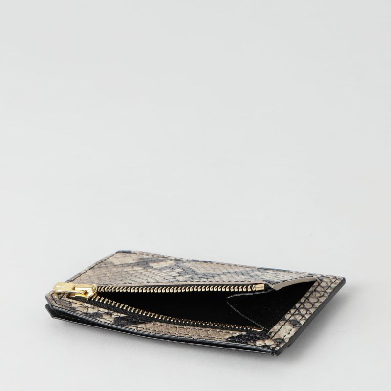 スマートミニウォレットパイソン型押し BLACK*BEIGE